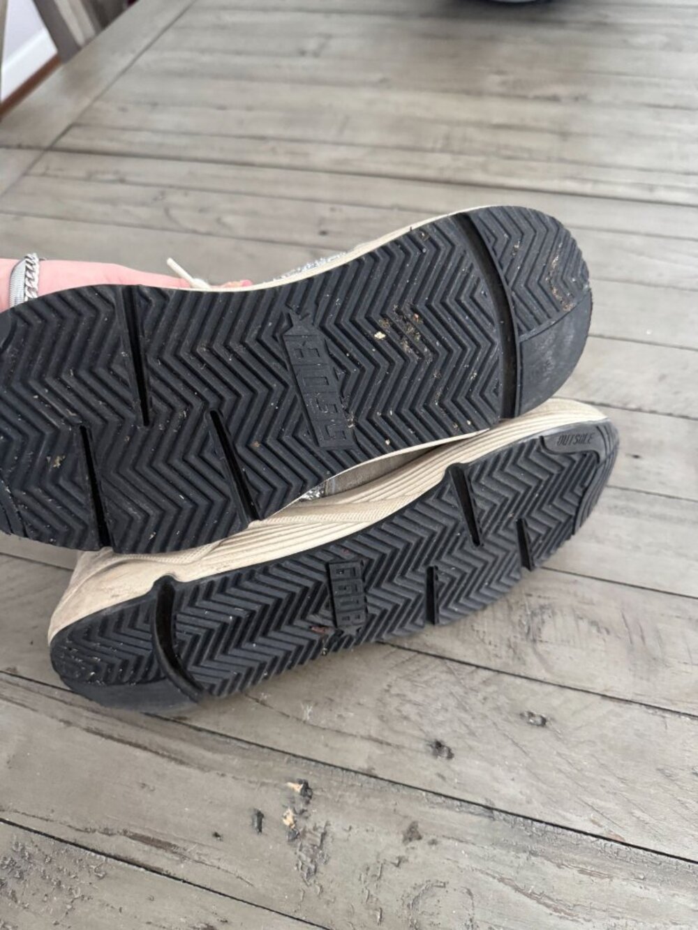 Golden Goose Running Sole Sneaker in Silver Glitter and Dove Gray Suede 39 - Picture 11 of 11